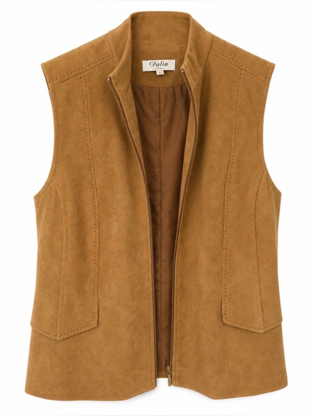 Dalia Collection| Jacket & Coat | Dalia women’s size 4| Faux Suede brown vest